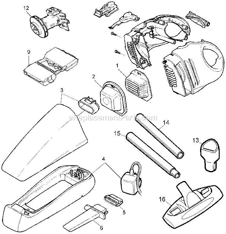 Black and Decker FVE9610 (Type 1) 9.6v Dustbuster Power Tool Page A Diagram